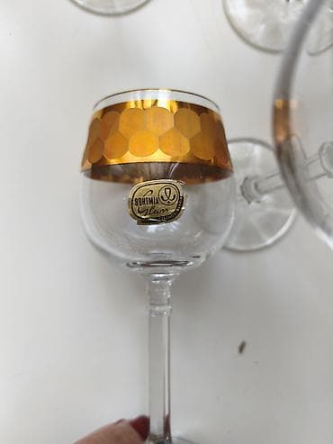 glass: Qədəhlər, rəng - Qızılı, Şüşə, 6 ədədli dəst — 3