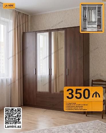 4 двери, Распашной, Прямой шкаф at lalafo.az 4 двери, Распашной, Прямой шкаф