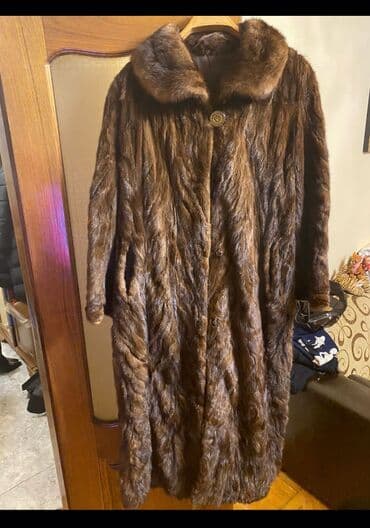 Uzun kürk palto - Rəng: tünd qəhvəyi - Model: klassik, uzun, düz