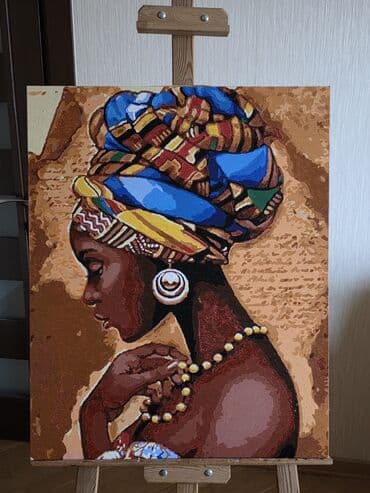 гобеленовые картины: Картины Холст.Акрил Гранаты 50×70,250 ман Африканка 60×75,250ман — 2