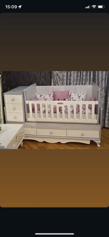 Təmir və tikinti: Oğlan və qız üçün, Dördbucaq, Beşik, Dəst ilə, Matrassız, Yellənmə mexanizmsiz — 2