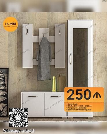 otlar sekilleri: 2 qapılı, Güzgülü, Rəngli, Digər material, Açılan, Düz dolab — 1