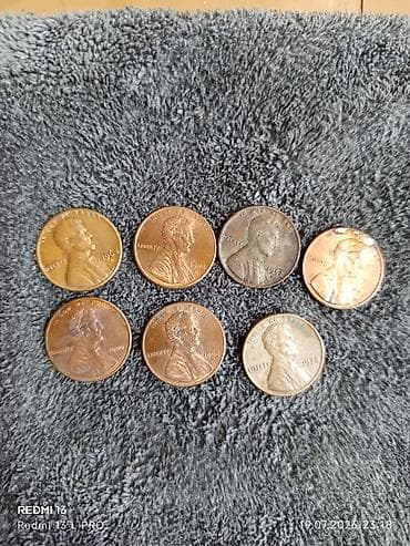 şexsi eşyalar: ABŞ 1 sentlik sikkələr dəsti – Lincoln Memorial cent Tərkib: - 7 ədəd — 1