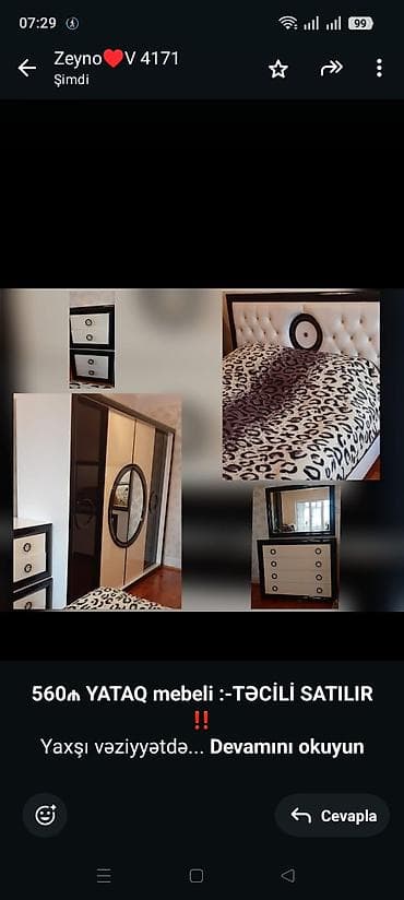 lalafo.az mebel: *560₼ YATAQ mebeli :-TƏCİLİ SATILIR*‼️ Yaxşı vəziyyətdə Ünvan:-əhmədli — 1
