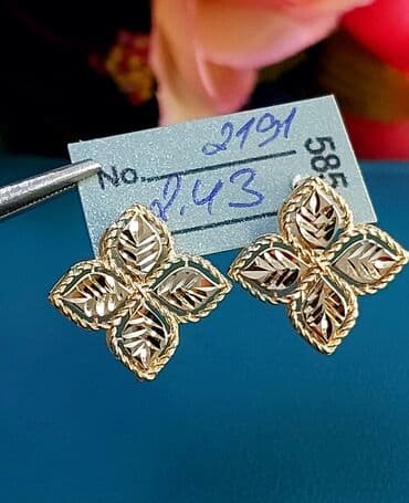 qas sirqalar: Sırğa, Tiffany, Sarı qızıl, 585 Əyar, 243 g — 2