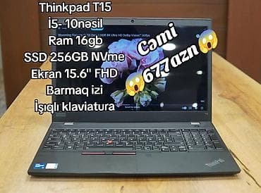 Lenovo ThinkPad T15 noutbuk - Prosessor: Intel Core i5, 10-cu nəsil - lalafo.az -da Lenovo ThinkPad T15 noutbuk - Prosessor: Intel Core i5, 10-cu nəsil -