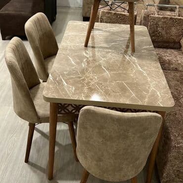 Masa və oturacaq dəstləri: Mətbəx üçün, Yeni, Açılan, Dördbucaq masa, 4 stul — 6