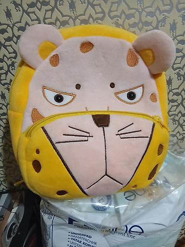 balaca: Uşaq üçün plyuş bel çantası – şir/bağırsaq vəhşi pişik temalı - — 3