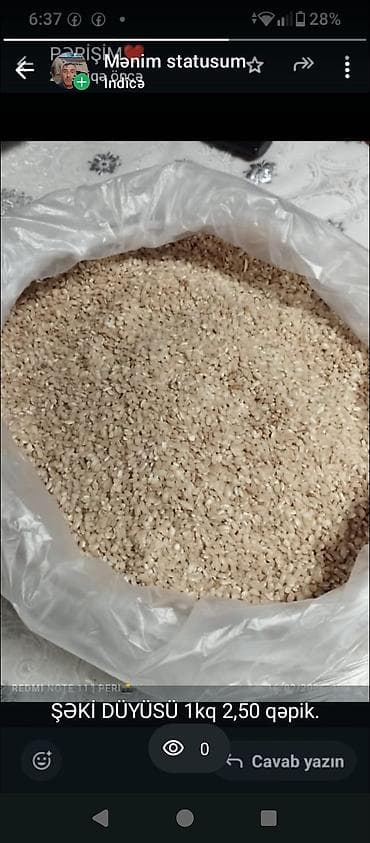 Ləpələr: Məhsul: Şəki düyüsü - Növ: Yerli Şəki düyüsü, yiri dənəli - — 1