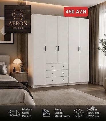 Aeron Mebel – Ağ rəngli 5 qapılı dolab. Baki-Sumqayit catdirilma lalafo.az -da Aeron Mebel – Ağ rəngli 5 qapılı dolab. Baki-Sumqayit catdirilma