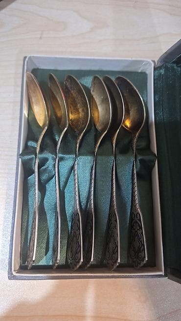 SSR dövrünə aid melxior qaşıq, çəngəl, bıçaq və digər mətbəx qablarını — 3