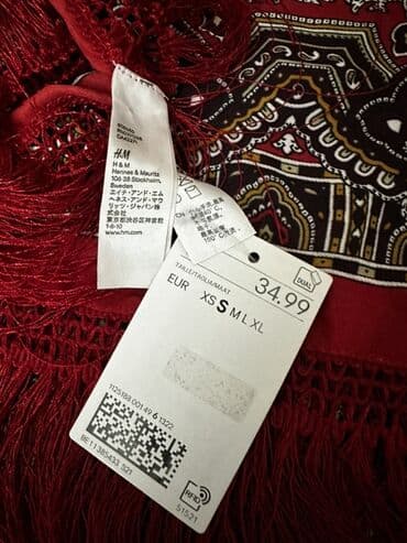 baş geyimi: H&M şal/şərf - Brend: H&M (etiketli) - Model: qırmızı əsaslı — 2