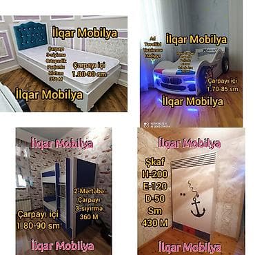 usaq dolab: Oğlan və qız üçün, Yeni, Təknəfərlik çarpayı, Dolab, Yazı masası — 1