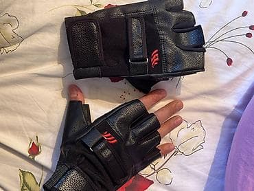 İdman çantaları: Moto üçün gimnastika üçün barmaqsız əlcəklər - Material: süni dəri və — 2