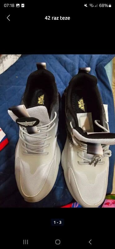 ayaqqabi 38: Ölçü: 42,5 – təzə Model: idman üslublu krossovka Rəng: açıq boz/boz — 1