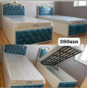 Tək nəfərlik taxt Yataq bazalı model - Üst hissəsi qalxan mexanizmli