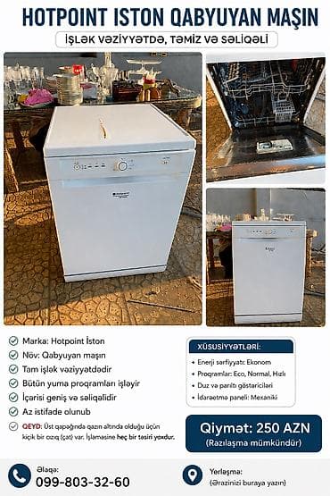 Qabyuyan maşın Hotpoint-Ariston, Tam qabaritli (60 sm.), Ayrıca dayanan, İşlənmiş — 1