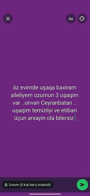 Uşaq baxımı xidməti – Ceyranbatan - Öz evimdə peşəkar uşaq baxımı