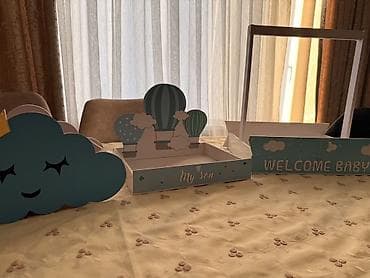 son zeng: Məhsul: Körpə qarşılanma/baby shower dekor dəsti Təsvir: - Mövzu: Göy — 1
