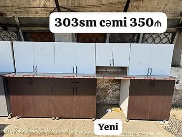 kreditle drel: YENİ mətbəx mebeli - Ölçü: 303 sm (tam dəst) - Üst dolablar: çoxsaylı — 1