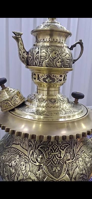 qab qaşıq: Çay dəsti, rəng - Qızılı, Metal — 3