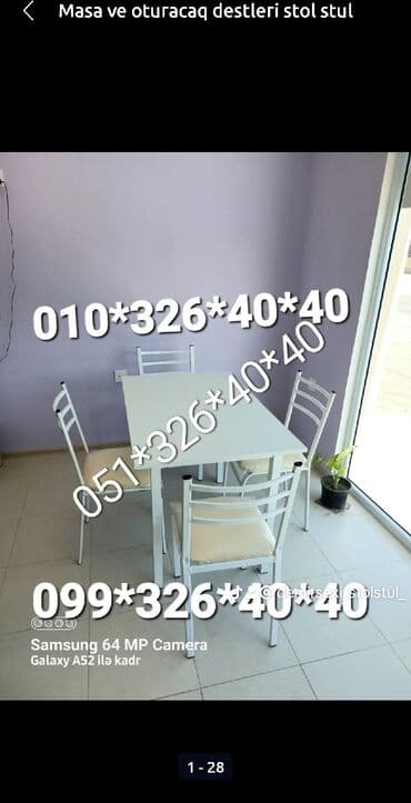 stol stul işlenmiş: Yeni, Sadə stul, Metal, Azərbaycan — 19