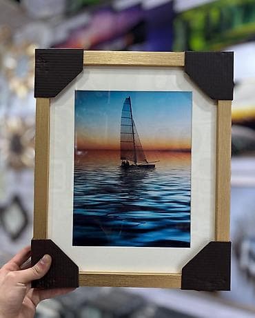 ceyran derisi: Qızılı çərçivəli dekorativ tablo seti Divar tablosu Ölçü : 30x36 — 2