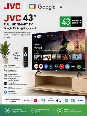 Yeni Televizor JVC LED ekran 43" FHD (1920x1080), Pulsuz çatdırılma