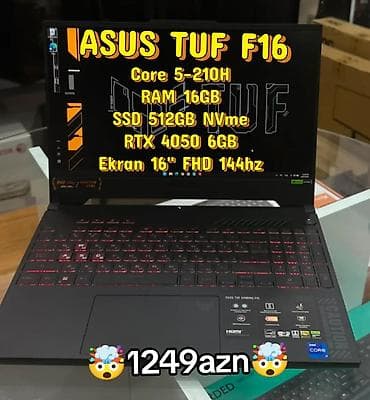 dell notebook: ASUS TUF F16 oyun noutbuku - Prosessor: Intel Core i5-210H - Qrafika — 1