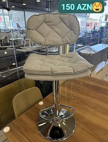 taburetka satilir: Bar taburesi – yumşaq yastıqlı oturacaq və bel hissəsi, xrom rəngli — 1