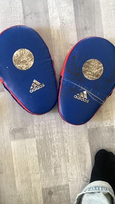 Əlcəklər: Muay Thai/ boks üçün tam dəst - Qalxanlı döyüş şortu: qara rəng, ön — 4