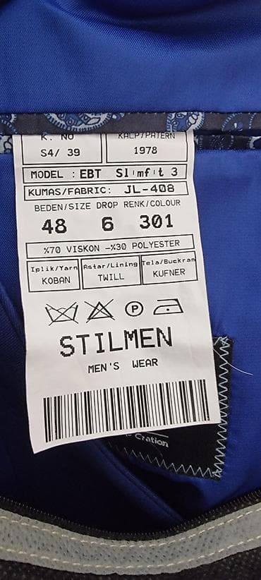 klassik salvar kombinleri: Kişi üçlü kostyum dəsti – elektrik-mavi rəng. 180 manata alınıb,cəmi 1 — 6