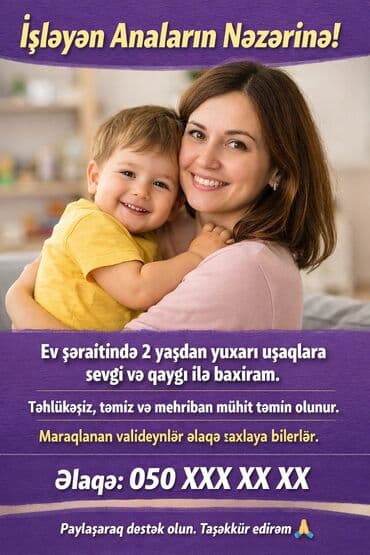 Təklif etdiyim variant: İşləyən anaların nəzərinə! " SUMQAYIT da " Ev
