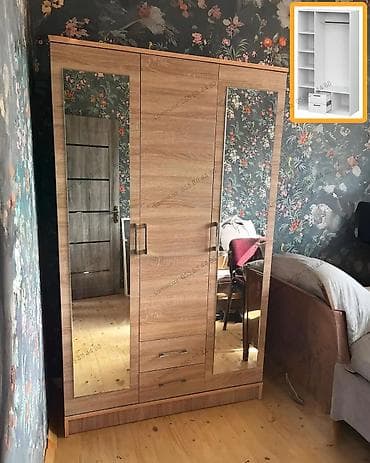 skafi: 3 qapılı dolab Geyimlərinizi nizamlı saxlamaq üçün ideal, geniş — 1
