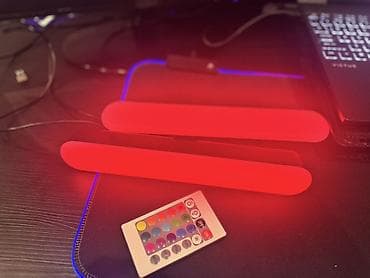 stolustu lampa: RGB LED işıq zolaqları (2 ədəd) – masaüstü/TV arxası ambiyans — 2