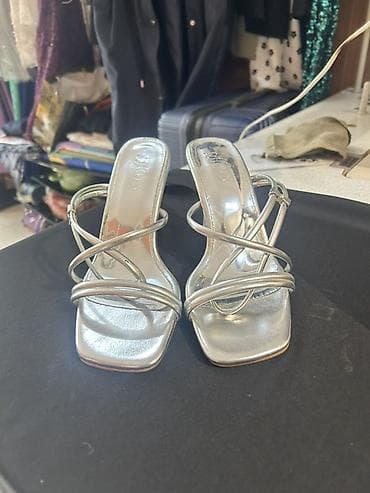 yaz basanoşkalar: Ölçü: 38, rəng - Gümüşü, Yeni — 3