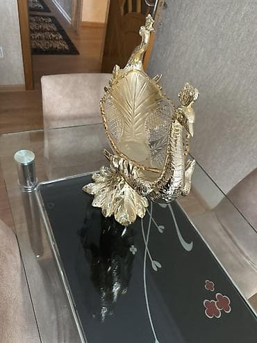 Dekorativ vaz/şamdan tipli meyvə qabı – Tavus quşu dizaynı - — 2