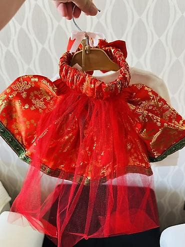 Uşaq geyimi və ayaqqabıları: Milli üslubda qız uşağı üçün 3 hissəli dəst Tərkibi: - Uzunqollu ağ — 1