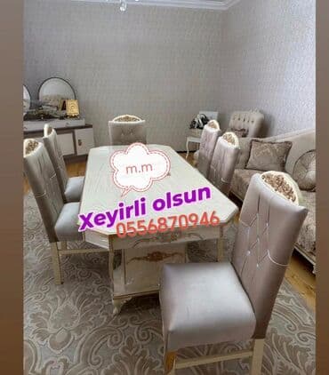 стулья барные: Для гостиной, Новый, Нераскладной, Прямоугольный стол, 6 стульев — 2