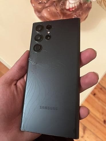 samsung notebook adapter: Samsung Galaxy S22 Ultra, 256 GB, rəng - Yaşıl, Qırıq — 2