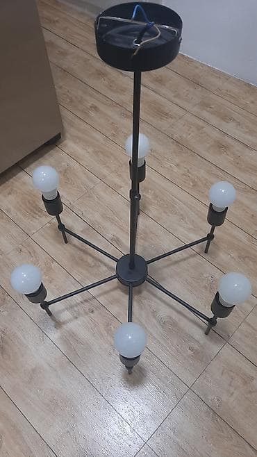 qara sam: Çılçıraq, 8 lampa, Metal — 2
