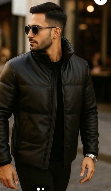 Plaşlar: Kurtka, Dəri, Qış, XL — 1