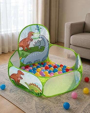 Uşaqlar üçün dinozavr temalı top hovuzu Rəngarəng plastik toplarla