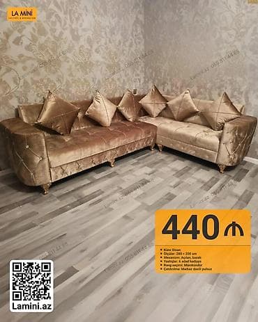 Künc divan – La Mini - Ölçülər: 280 × 200 sm - Mexanizm: açılan — 2