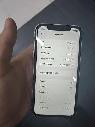 iphone qeydiyyatsiz: IPhone 11, 64 GB, Ağ, Simsiz şarj, Face ID, Sənədlərlə — 3
