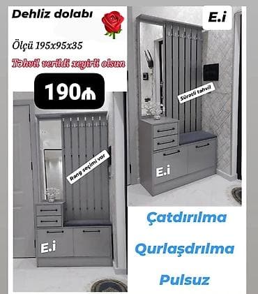 Dehliz dolabı – funksional və eleqant dizayn - Ölçü: 195×95×35 sm - — 1
