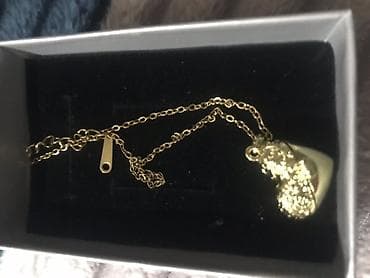 Бижутерия: Qızılı rəngli zərif boyunbağı – asqılı model - Material: metal — 1