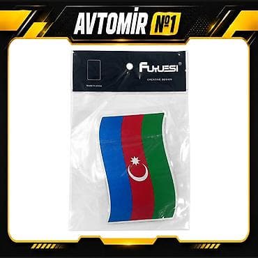 Avtomobil üçün yapışqan Azərbaycan bayrağı – 9×13 sm Avtomobil üçün