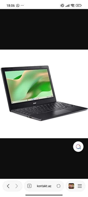 Acer Chromebook noutbuk - Ekran: 11.6 düym, HD (1366×768), mat panel