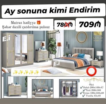 tek neferlik yataqlar: *Yataq dəsti "Yeni " 709 AZN 💥* ✔️Rəng seçimi var ✔️ *Şəhər daxili — 1
